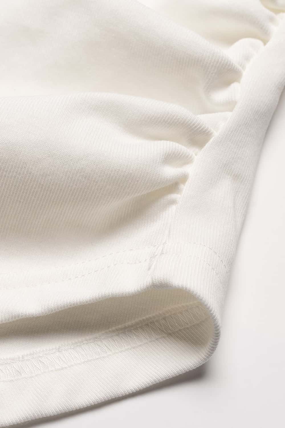 Curved Hem Racerback Tank Top - White