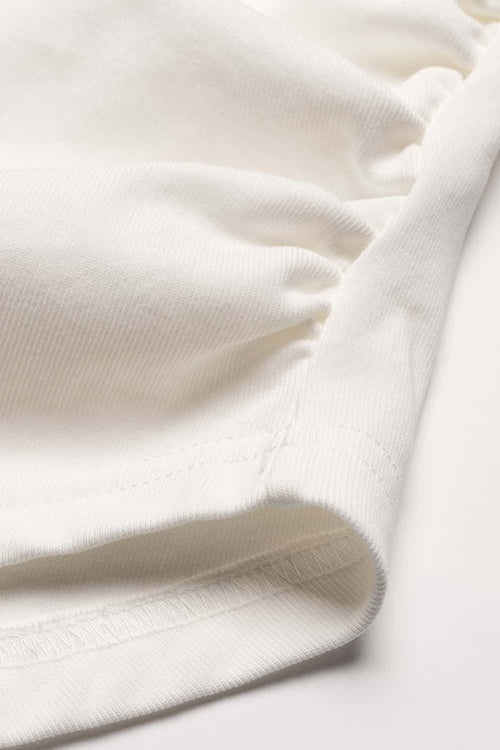 Curved Hem Racerback Tank Top - White