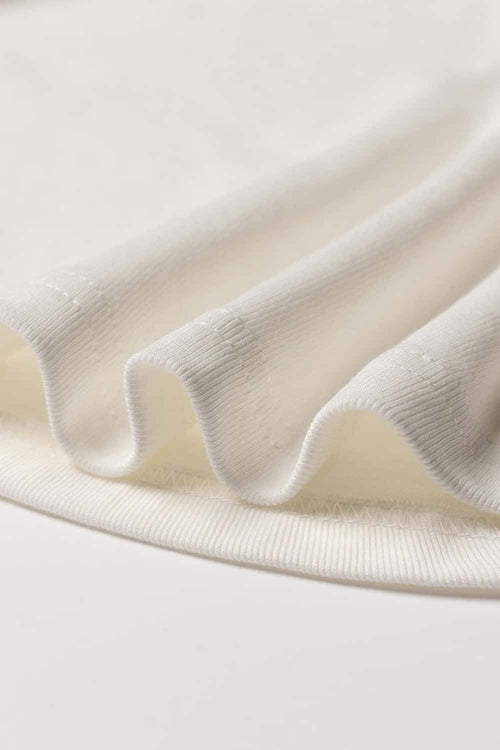 Curved Hem Racerback Tank Top - White