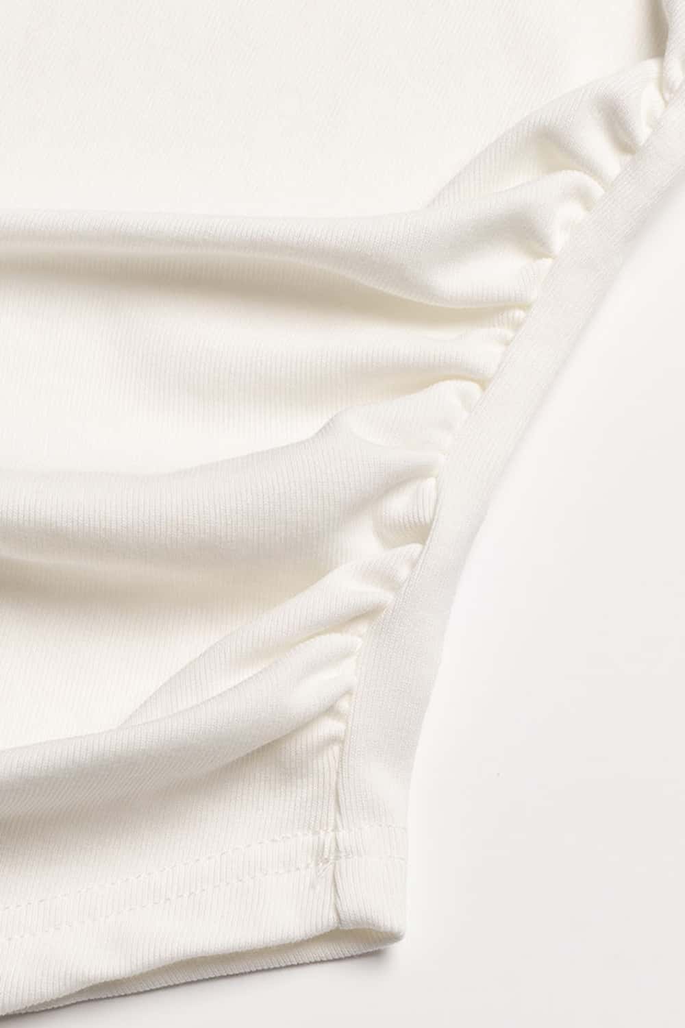 Curved Hem Racerback Tank Top - White