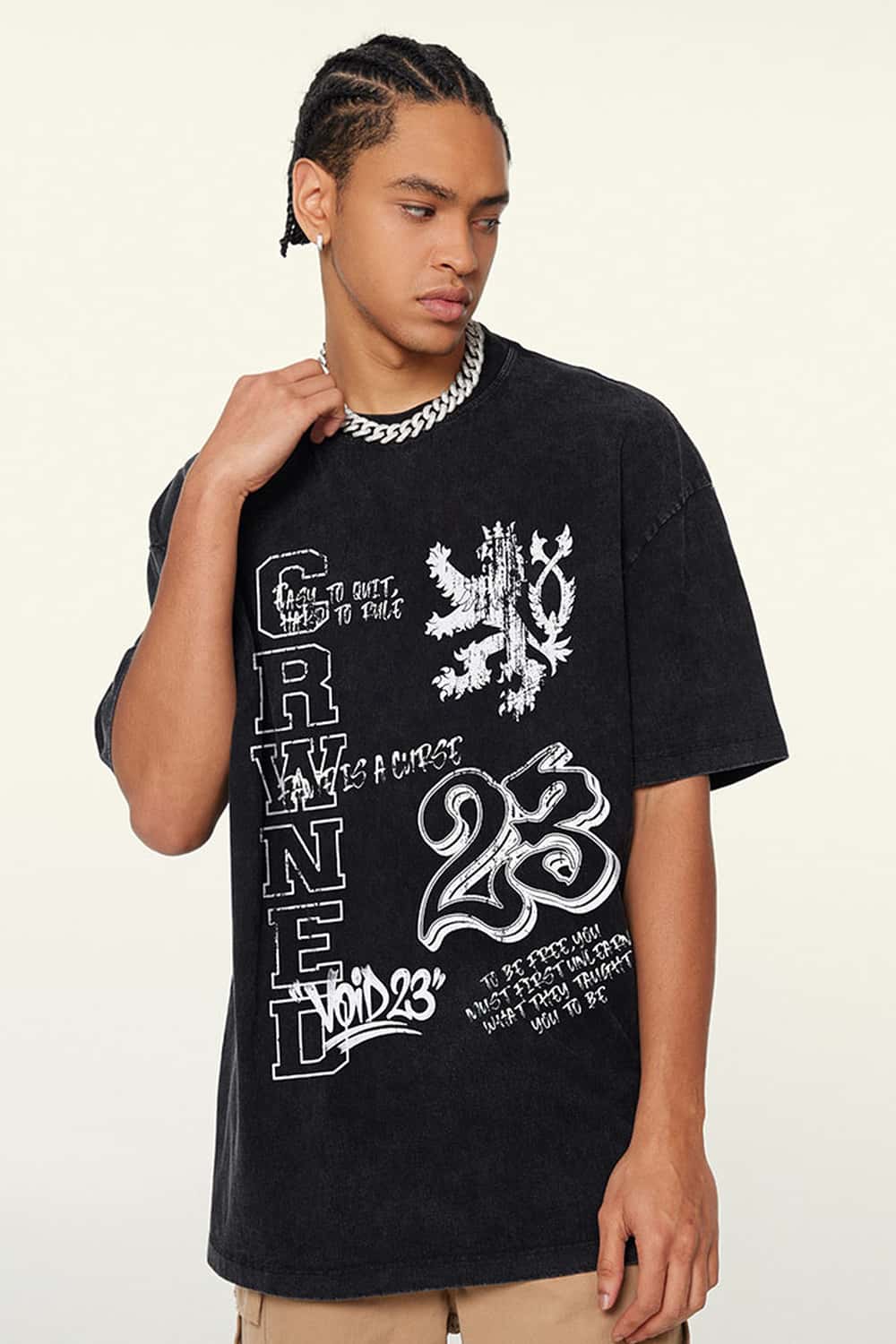 Washed Front Graphic T-Shirt - Fried Snowflakes