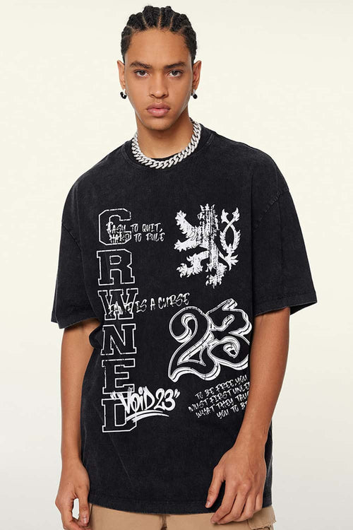 Washed Front Graphic T-Shirt - Fried Snowflakes