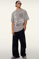 Washed Front Graphic T-Shirt - Medium Gray