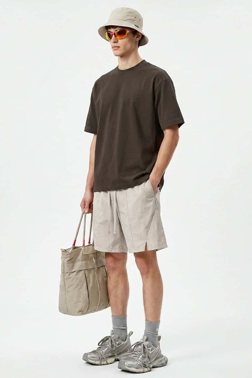 Heavyweight Relaxed Crew T-Shirt - Brown