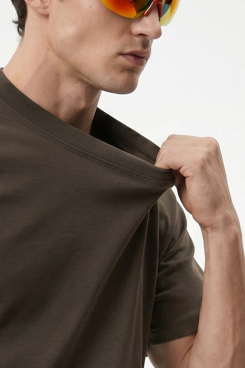 Heavyweight Relaxed Crew T-Shirt - Brown