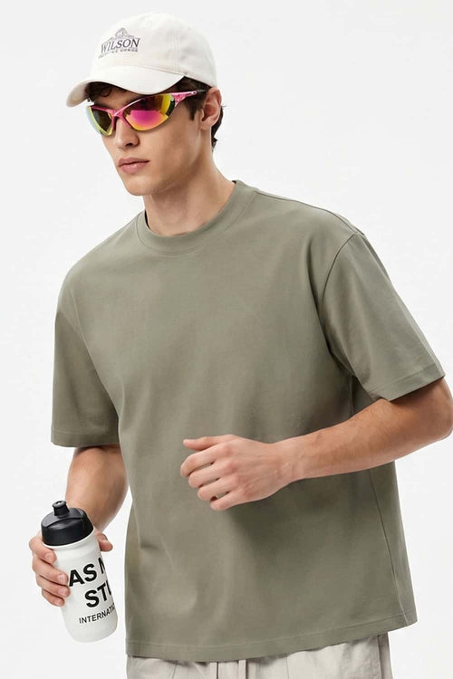 Heavyweight Relaxed Crew T-Shirt - Khaki