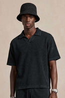 Waffle Textured Loose Fit Polo Shirt - Fried Snowflakes