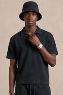 Waffle Textured Loose Fit Polo Shirt - Fried Snowflakes