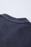 Waffle Textured Loose Fit Polo Shirt - Midnight Blue