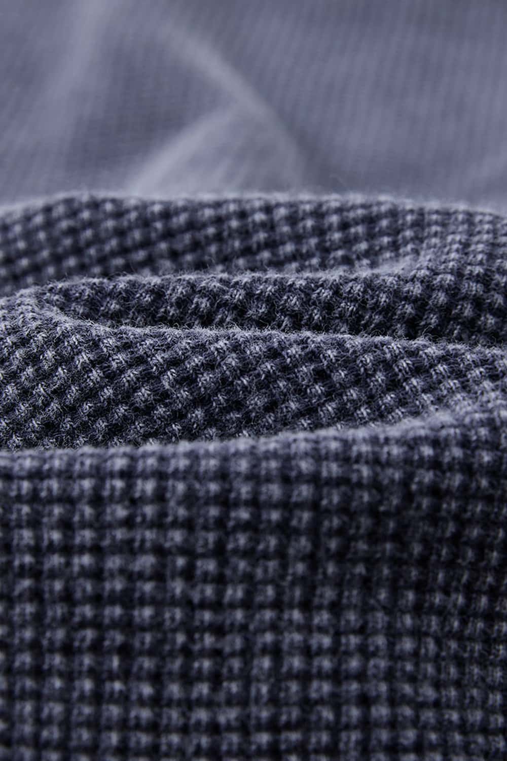 Waffle Textured Loose Fit Polo Shirt - Midnight Blue