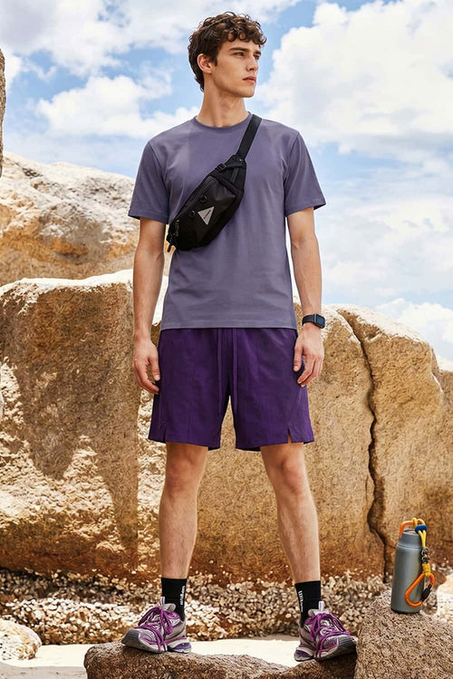 Quick-Dry Stretch Crew T-Shirt - Purple
