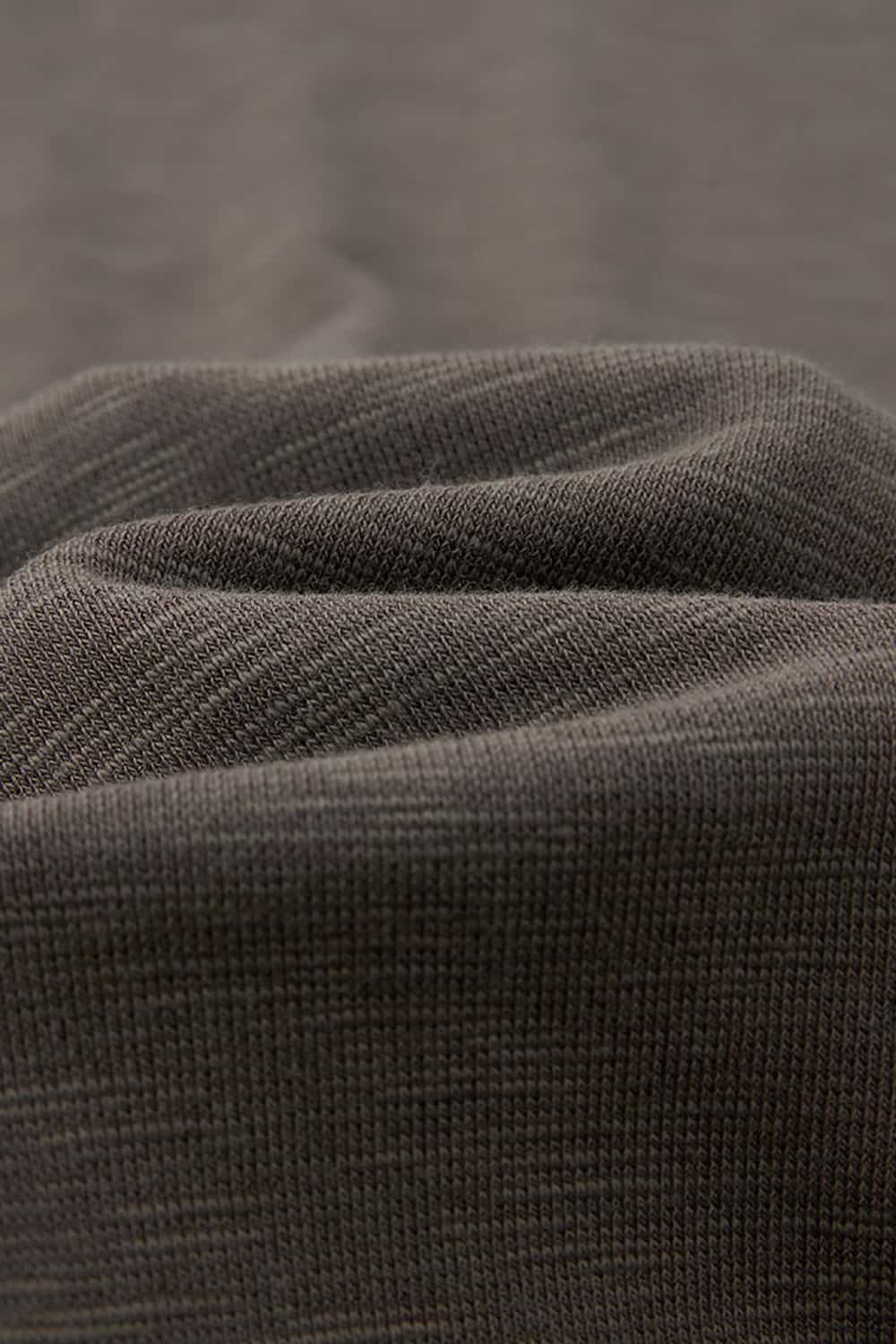 Textured Open-Collar Loose Polo Shirt - Gray Brown