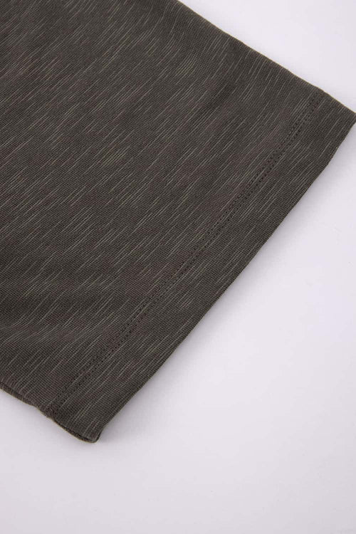 Textured Open-Collar Loose Polo Shirt - Gray Brown