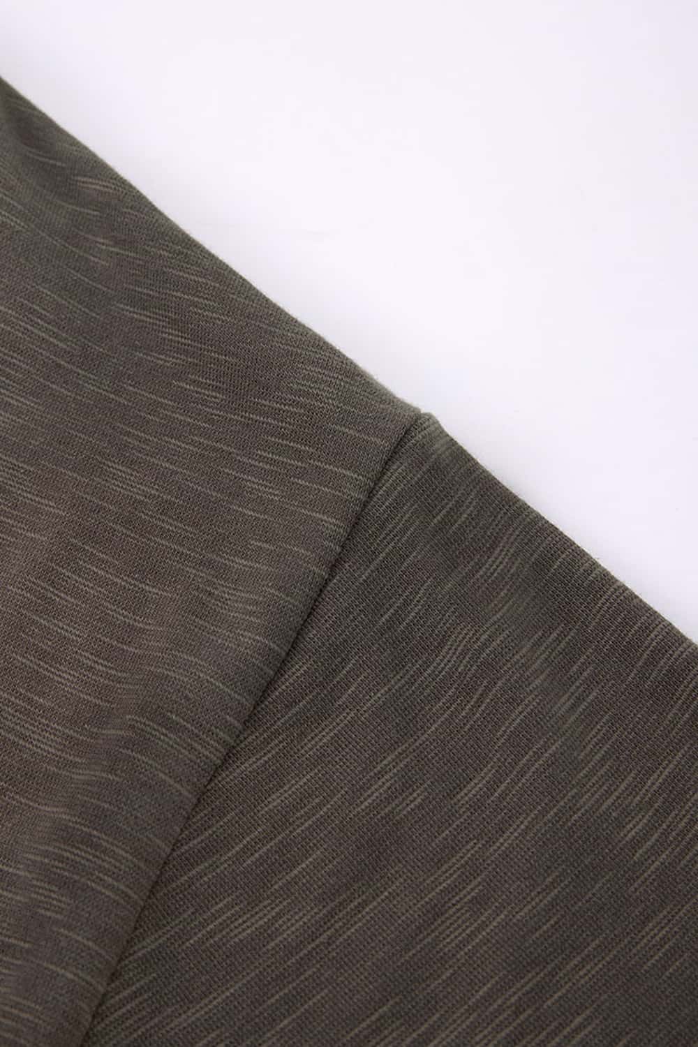 Textured Open-Collar Loose Polo Shirt - Gray Brown