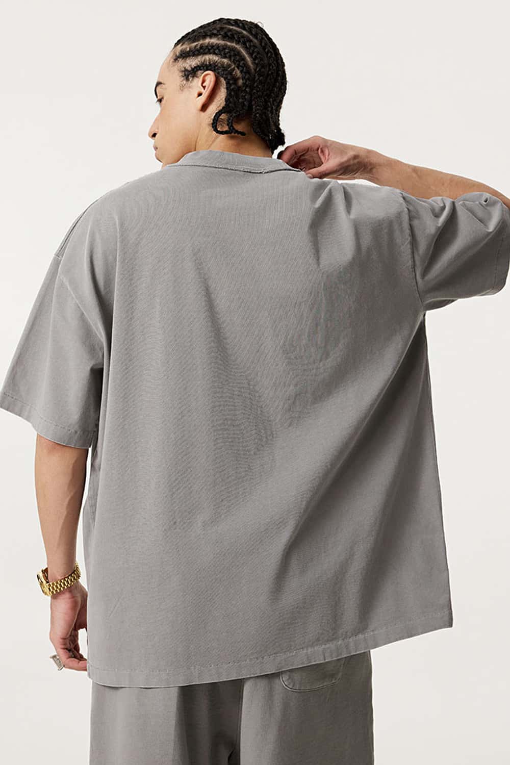 Washed Western Graphic Oversized T-Shirt - Medium Gray