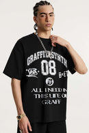Collegiate Graphic Loose Fit T-Shirt - Black