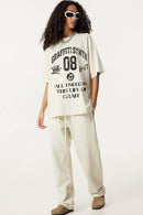 Collegiate Graphic Loose Fit T-Shirt - Oat Gray