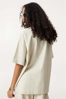 Collegiate Graphic Loose Fit T-Shirt - Oat Gray