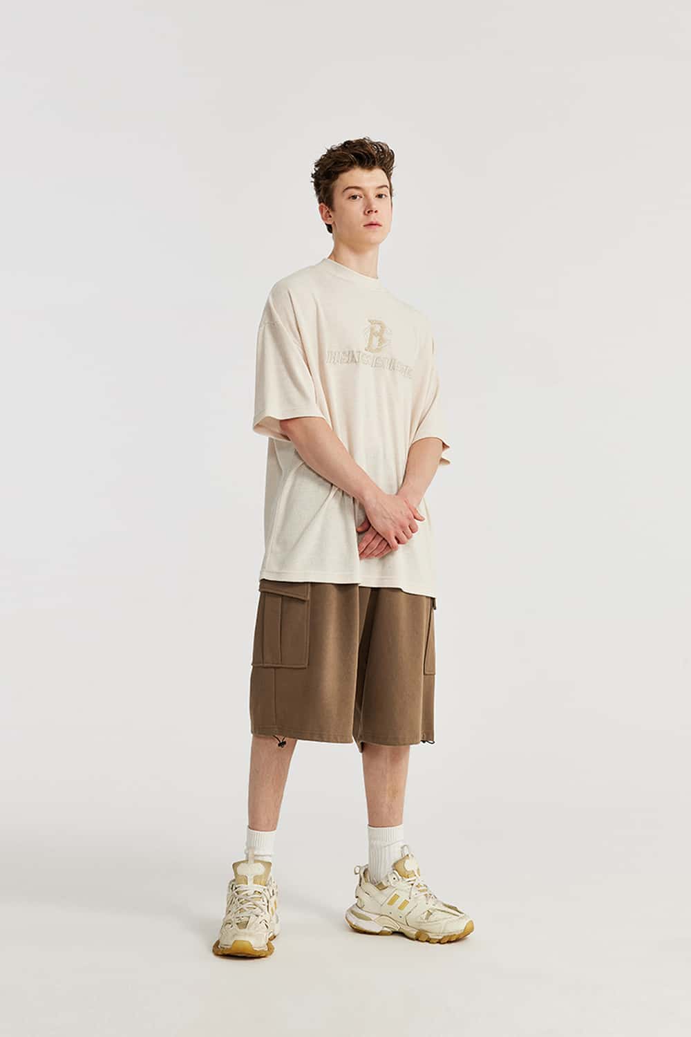 Brushed Utility Pocket Long Shorts - Earth Brown