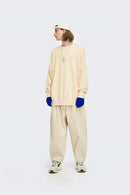 Loose Fit Crewneck Knit Sweater - Apricot