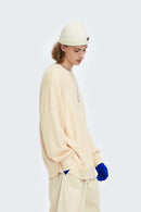 Loose Fit Crewneck Knit Sweater - Apricot