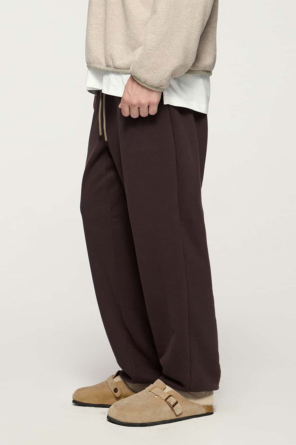 Relaxed Fleece Jogger Sweatpants - Brown