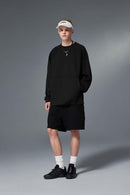 Temperature-Control Fleece Crewneck Sweatshirt - Black