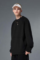 Temperature-Control Fleece Crewneck Sweatshirt - Black
