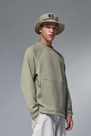 Temperature-Control Fleece Crewneck Sweatshirt - Green