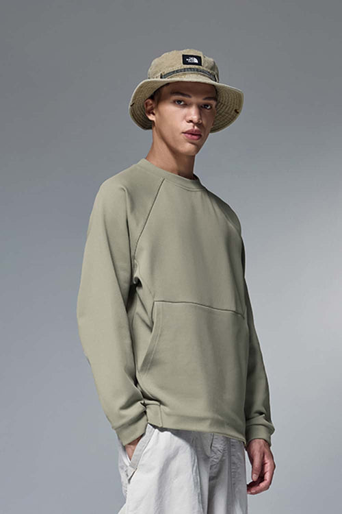 Temperature-Control Fleece Crewneck Sweatshirt - Green