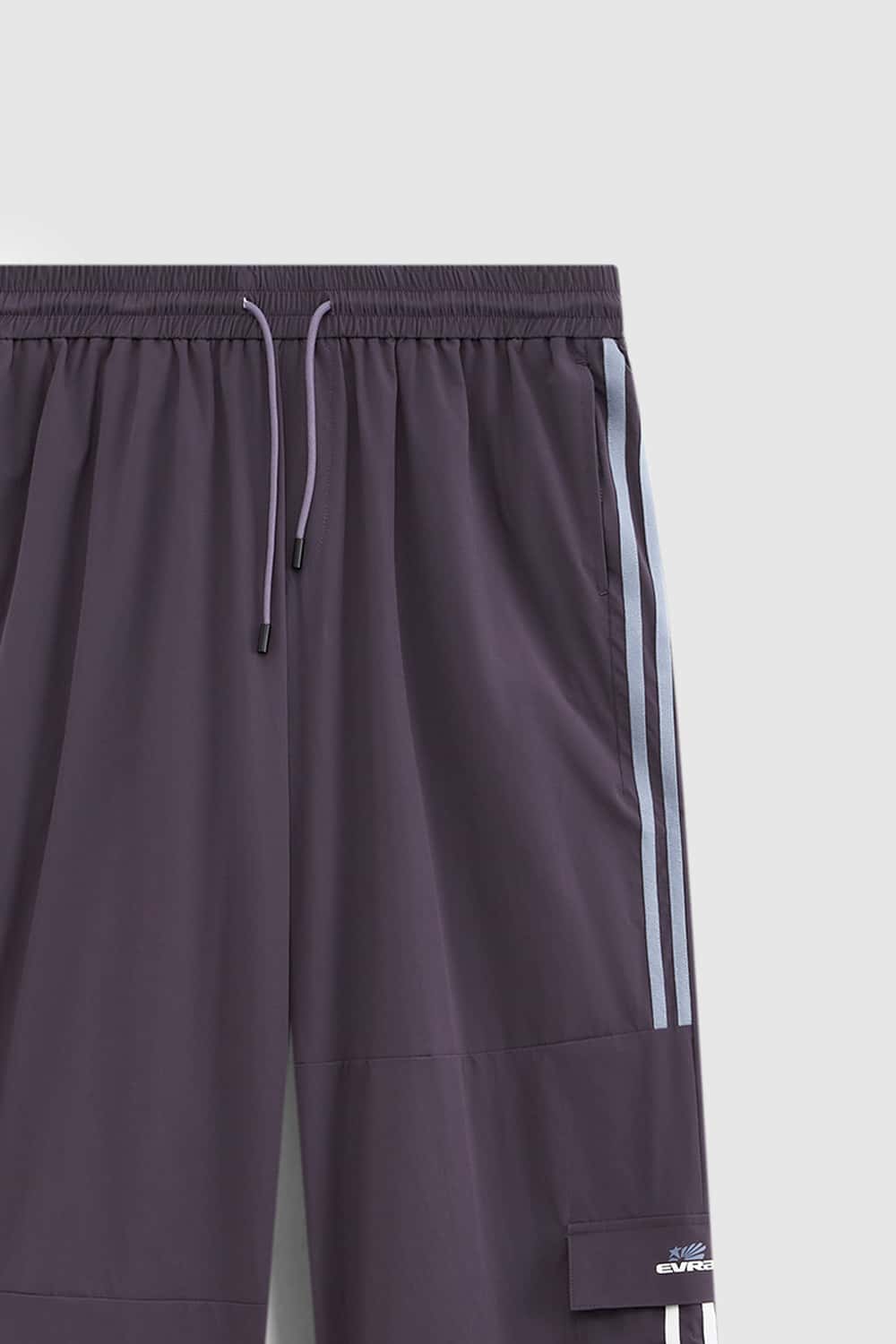 Side-Stripe Wide-Leg Cargo Pants - Purple
