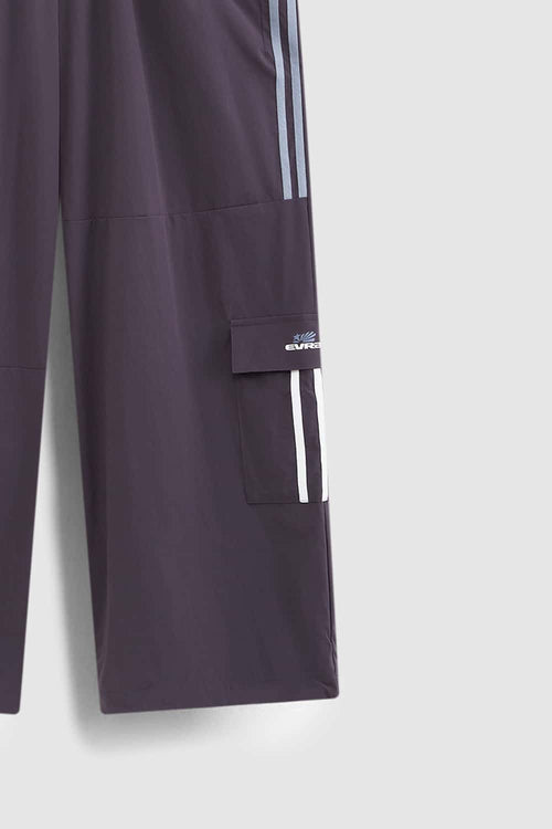 Side-Stripe Wide-Leg Cargo Pants - Purple