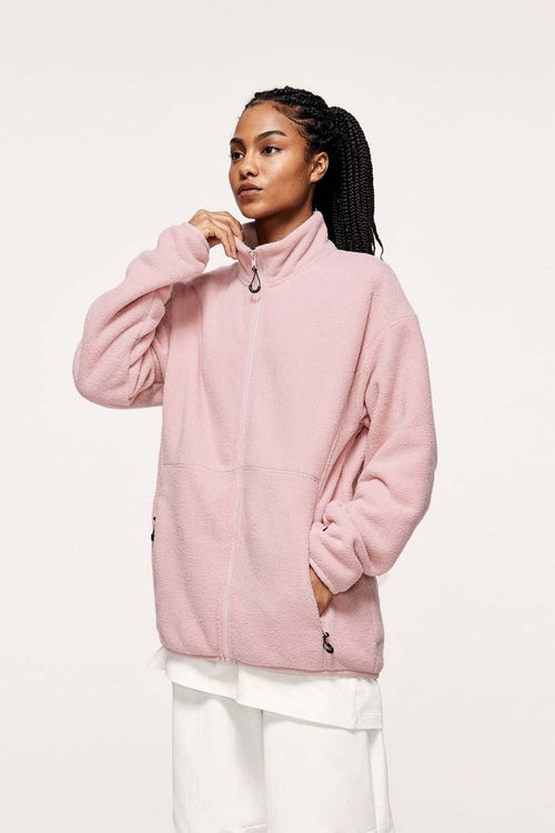 Heavyweight Fleece Zip-Up Jacket - Pale Pink