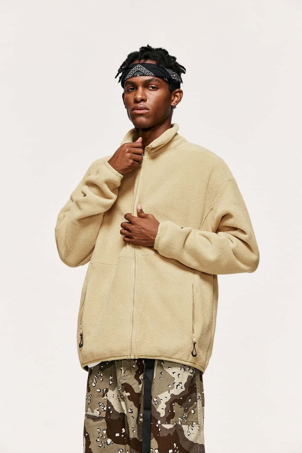 Heavyweight Fleece Zip-Up Jacket - Yellow
