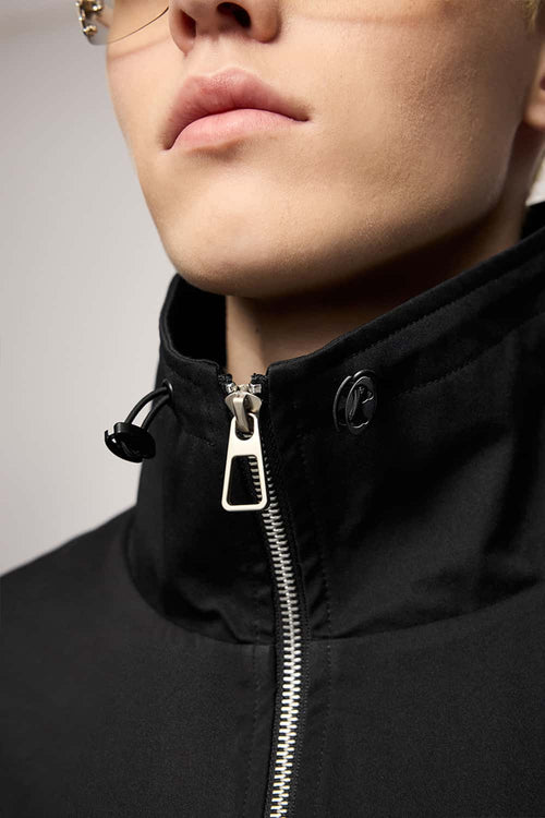 Utility Zip-Up Stand Collar Vest - Black