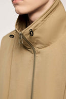 Utility Zip-Up Stand Collar Vest - Khaki