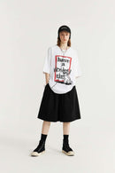 Washed Pleated Long Shorts - Black