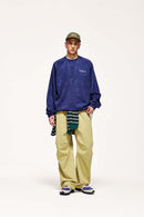 Drawstring Parachute Wide-Leg Pants - Khaki