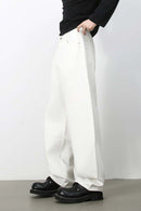 Washed Barrel-Leg Jeans - White