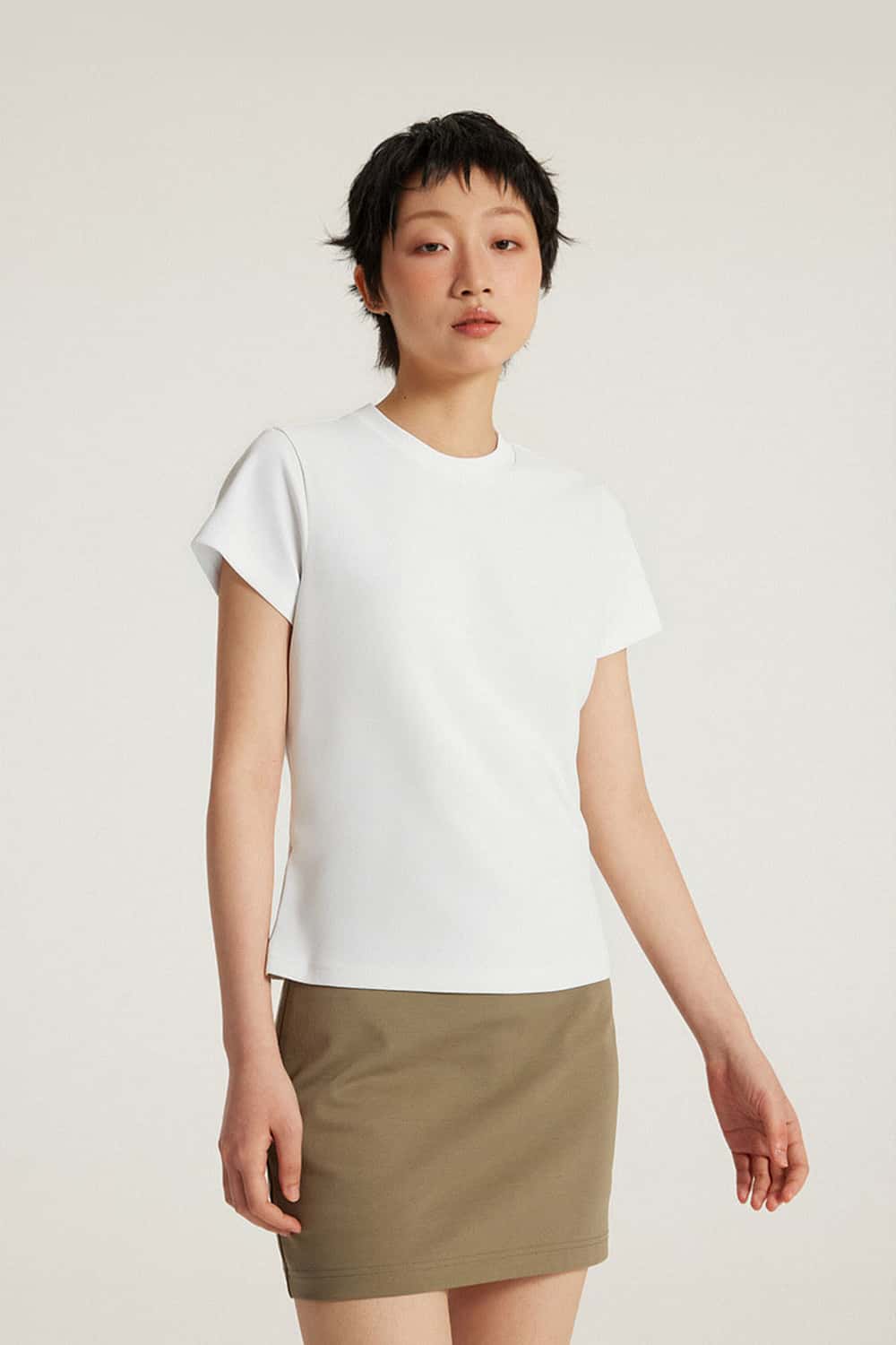 Heavyweight Crew Neck T-Shirt - Cream White