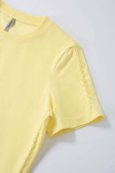 Side Embroidered Slim Fit Tee - Lemon Yellow