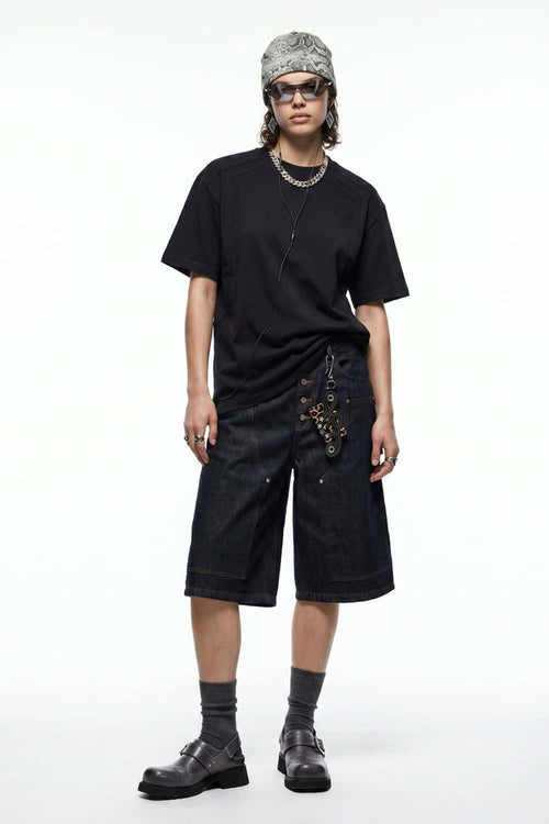 Heavyweight 3D-Cut Cotton Tee - Black