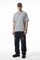 Heavyweight 3D-Cut Cotton Tee - Flower Gray