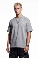 Heavyweight 3D-Cut Cotton Tee - Flower Gray