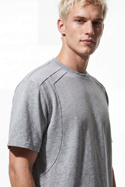 Heavyweight 3D-Cut Cotton Tee - Flower Gray