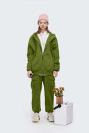 Fleece High-Zip Hooded Jacket - Green