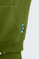 Fleece High-Zip Hooded Jacket - Green