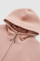 Fleece High-Zip Hooded Jacket - Pale Pink