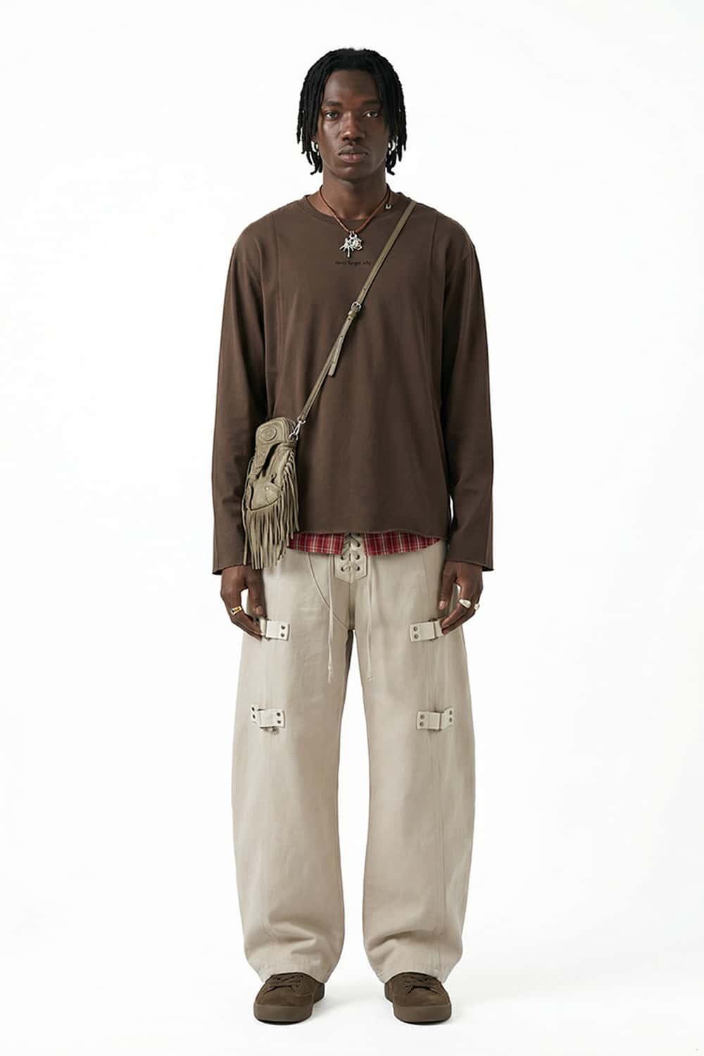 Vintage Cotton Long Sleeve Tee - Coffee