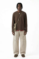 Vintage Cotton Long Sleeve Tee - Coffee